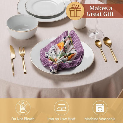 Maison d' Hermine Cloth Napkins Set of 4 100% Cotton Everyday Reusable Square Napkins Cloth Washable Dinner Party Wedding Restaurant Valentines Day Decorations Spring/Summer (Cavaillon, 18" x 18")
