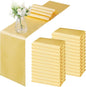Horbaunal 2 Pack Light Gold Satin Table Runner 12 x 108 Inch | Smooth Table by Horbaunal