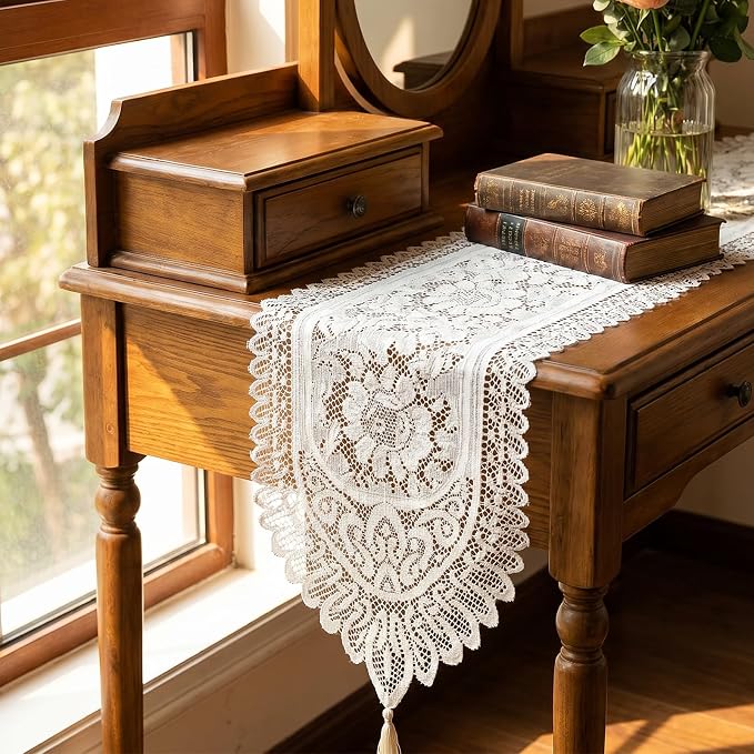 2 Pcs Doily Table Runner Crochet Table Runner - Image 6