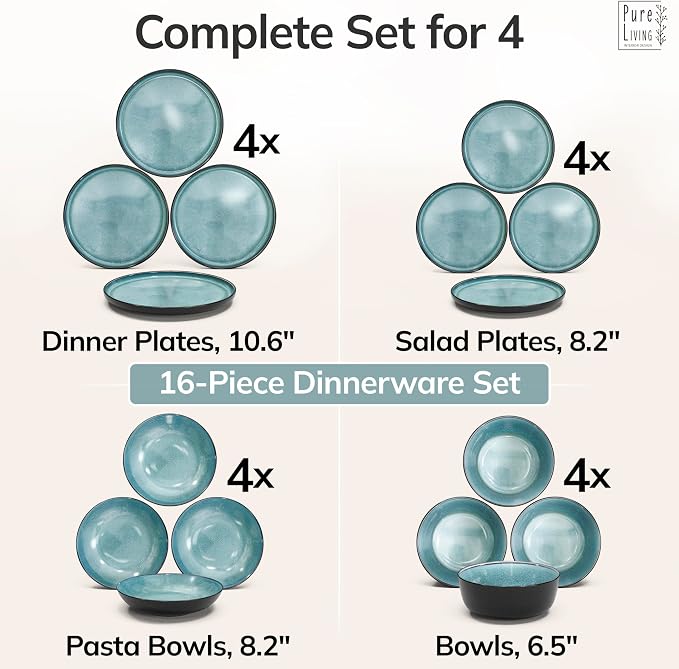 16 Piece Stoneware Dinnerware Set - Image 6