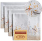 Maison d' Hermine Cloth Napkins Set of 4 100% Cotton Everyday Reusable Square Napkins Cloth Washable Dinner Wedding Valentines Day Decorations Spring/Summer (Meadow Florals - Beige, 20" x 20")