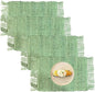 Perilla Home Natural Chindi Jute Placemat Set of 4 Vintage Boho 13x19 Inch Table Mats for Kitchen Dining Home Decor Rectangle Placemats (Green)