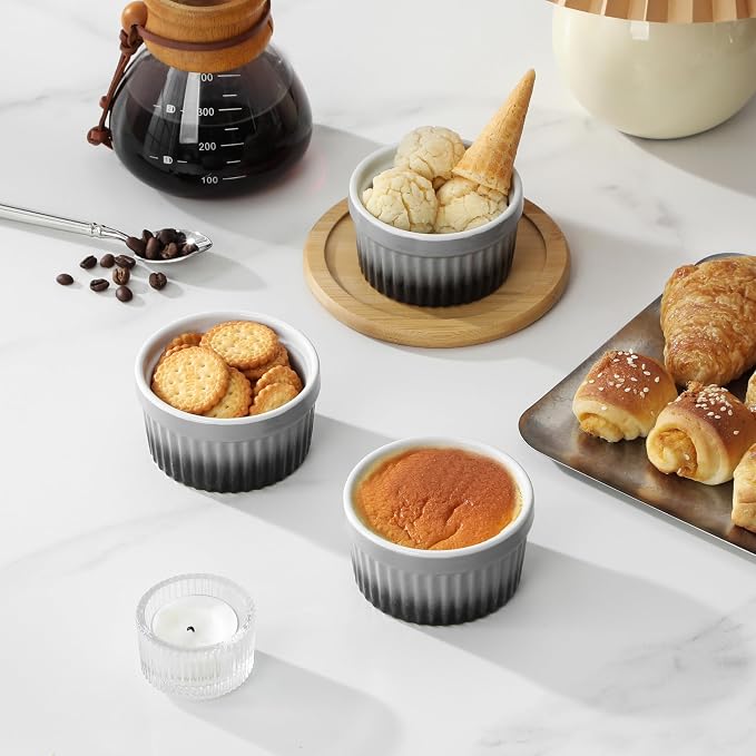 MALACASA Ramekins 4 oz Oven Safe, Small Ceramic Souffle Dishes - Image 6