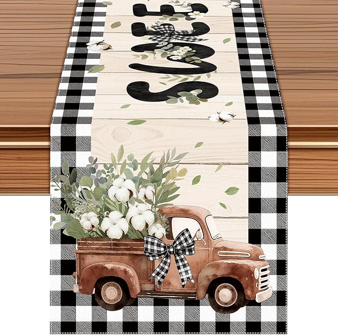 Farmhouse Sweet Home Table Runner by Unknown
