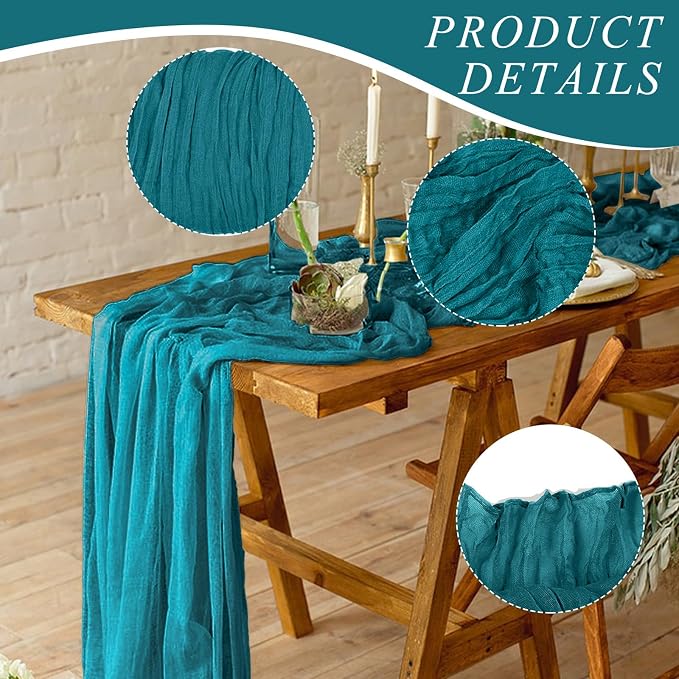 1 Pack Cheesecloth Table Runner 10Ft Christmas Gauze Boho Table Runners - Image 3