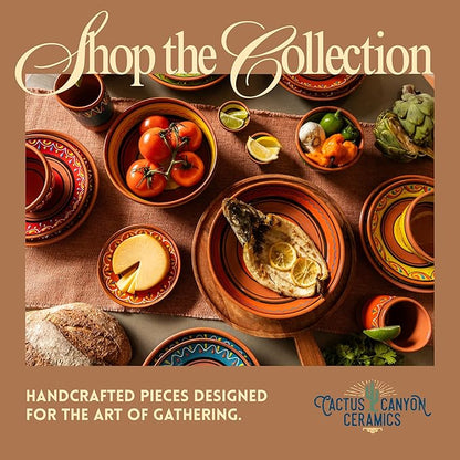Cactus Canyon Ceramics Spanish Terracotta 5-Piece Small Tapa Plate Set, Multicolor