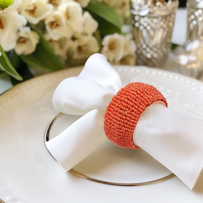 COTTON CRAFT Glitz Handmade Beaded Napkin Rings - Image 4