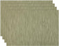 Winknowl Placemats Set of 4, Heat Resistant Stain Resistant Woven Vinyl Insulation Place mats, Durable Washable Elegant Table Mats for Kitchen Dining Table Decor (Bamboo Green)