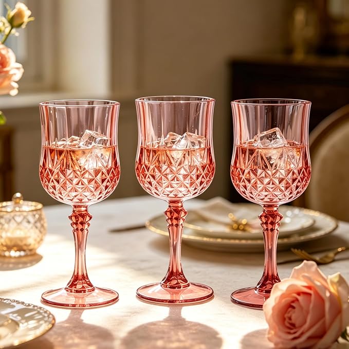 48Pack Plastic Wine Glasses, 7oz Vintage Goblets - Image 7