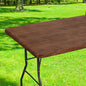 Smiry Rectangle Table Cloth Cover, Waterproof Elastic Fitted Picnic Tablecloth for 5 Foot Tables, Wipeable Flannel Backed Vinyl Tablecloths for Camping, Dining, Outdoor (Brown, 30" x 60")