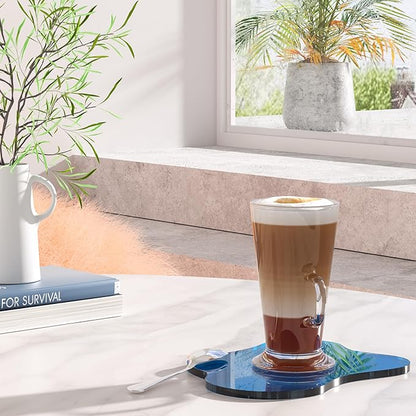 Acrylic Coaster Decorative Plates, Dark Blue Bar Drink Coaster, Clear Cloud Shape Coffee Cup Coaster, Perfect for Tabletop Protection and Accessories Display.(Dark Blue)