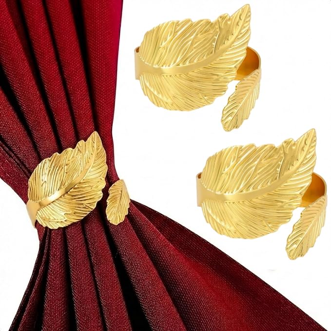 Gold Napkin Rings Set of 10 by GKINIKG