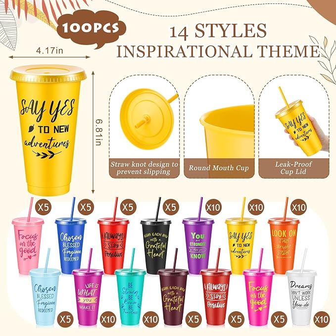 Uiifan 100 Pcs Inspirational Cups Bulk - Image 3