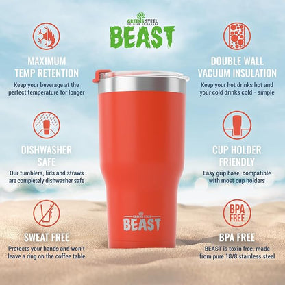 Beast 20 oz Tumbler Stainless Steel Vacuum Insulated Coffee Ice Cup Double Wall - Image 6