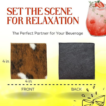 RODEO Handmade Leather Cowhide Coasters - Image 5