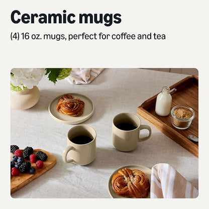 Amazon Basics Stoneware Coffee Mugs, 16 oz, 4-Piece Set, Gloss-Glazed, - Image 2