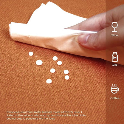 BALCONY & FALCON Rectangle Tablecloth Washable Wrinkle Resistant and Water Proof Table Cloth Decorative Linen Fabric Tablecloths for Dining Parties Kitchen Wedding and Outdoor Use (Cinnamon, 57x118)