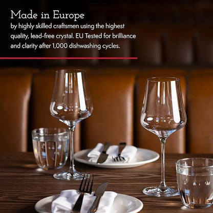Gabriel-Glas StandArt Crystal Wine Glasses, Set of 4 with Gift Boxes - Premium, Universal Wine Glass for Red and White Wine - Dishwasher Safe, Lead-Free, 16 oz.