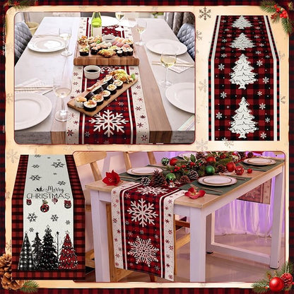 Gilprop 3 Pcs Christmas Table Runners Watercolor Table Runner, 13x72 Inch | - Image 5