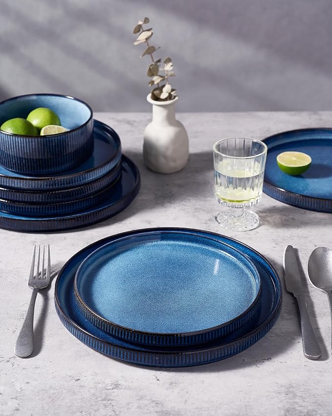 famiware Star Salad Plates for 6, 8 inches Plate Set, Stoneware Dinnerware - Image 7