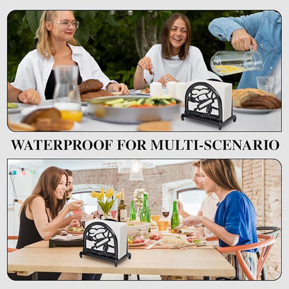 JOGREFUL Cast Iron Napkin Holder, Kitchen Organizer Chef Tool Pattern Black | - Image 5