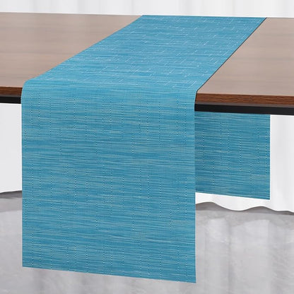Myir JUN Blue Table Runner Home Decor Dining Table Runners | Vinyl Table Runner by MyirJUN