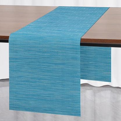 Myir JUN Blue Table Runner Home Decor Dining Table Runners | Vinyl Table Runner by MyirJUN