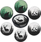 Deer Coasters Leather Round Drink Coasters 6 Pcs Set with Holderor for Cup Drink Coffee Table Bar Home Decor