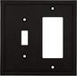 Henne Bery Modern Edge Decorative Wall Plate Switch Plate Outlet Cover, Durable Solid Zinc Alloy (Toggle/Decorator, Matte Black)