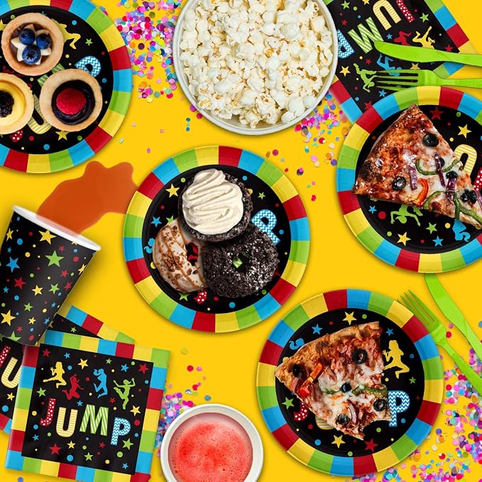Jump! Bounce House Trampoline Party Supplies Set Plates Napkins Cups Tableware - Image 6