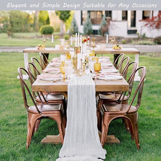 12 Pack 13Ft Cheesecloth Table Runner 35x157 Inch Boho Gauze Table Runner - Image 7