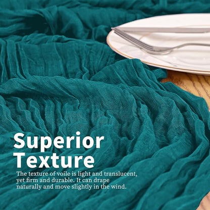 8 Pack Teal Table Runner 17 x 108inch Cheesecloth Table Runner Boho Gauze Table - Image 2