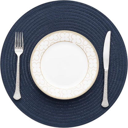 SHACOS Round Placemats Set of 8 Washable 15 inch Round Table Mats Cotton - Image 8