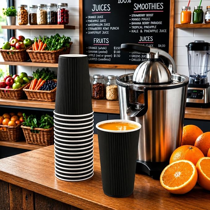 Restaurantware 12 Ounce Double Wall Disposable Coffee Cups, 500 Insulated Black - Image 4