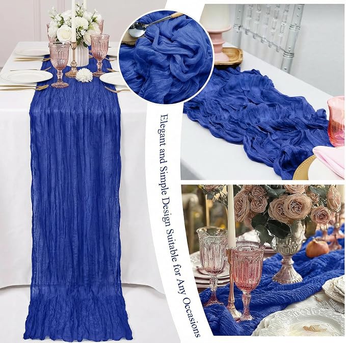 20 Packs Cheesecloth Table Runner 10FT Long Boho Gauze Fabric Table Runner - Image 2