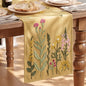 Artoid Mode Light Camel Soft Chain Embroidery Wild Floral Spring Table Runner by ArtoidMode