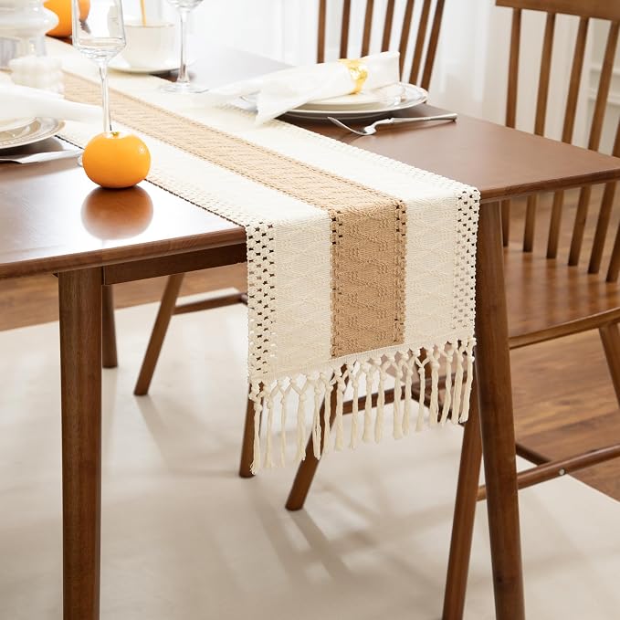 Boho Brown Table Runner, 12x72 Inches | Tassels, Macrame Summer Farmhouse - Image 6