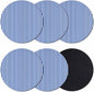 Navy Blue Stripe Coasters Set of 6, Modern White Vertical Striped Geometric by PIEPLE
