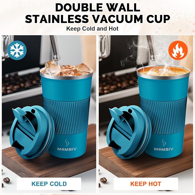 MOMSIV 17oz Travel Coffee Mug, Insulated Coffee Cup - Image 3