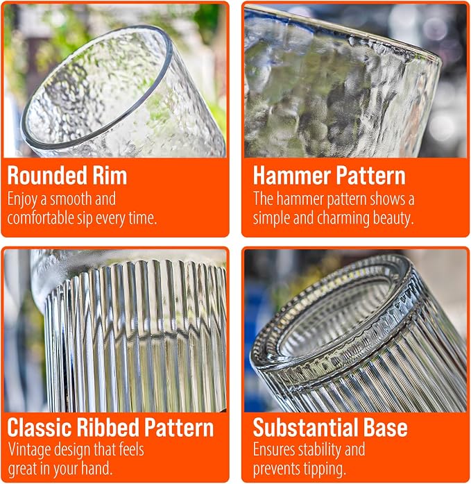 20oz Glass Tumblers with Lids and Straws - Image 3