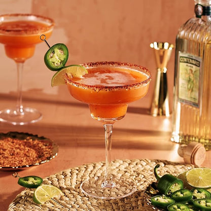 Viski Raye Angled Stemmed Margarita Glasses, Premium Crystal Cocktail glasses - Image 6