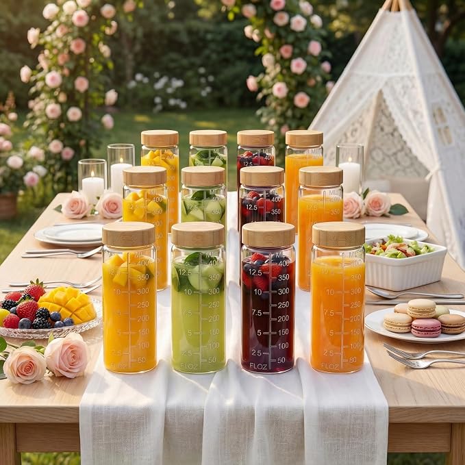 16 oz Round Glass Juice Bottles - Image 9