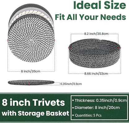 8 Inch Trivets for Hot Dishes, Hot Pots and Pans, Thick Heat Resistant - Image 2