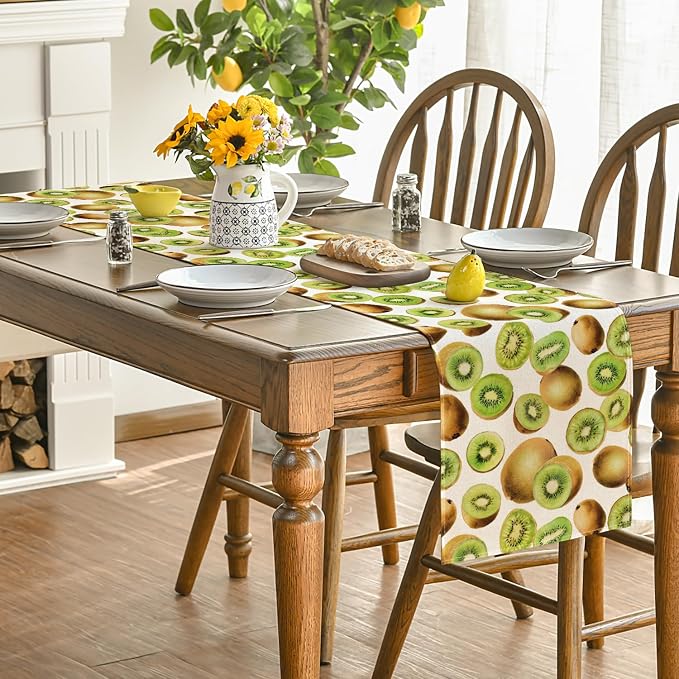 Artoid Mode Kiwi Fruit Spring Summer Table Runner, Seasonal Kitchen Dining - Image 4