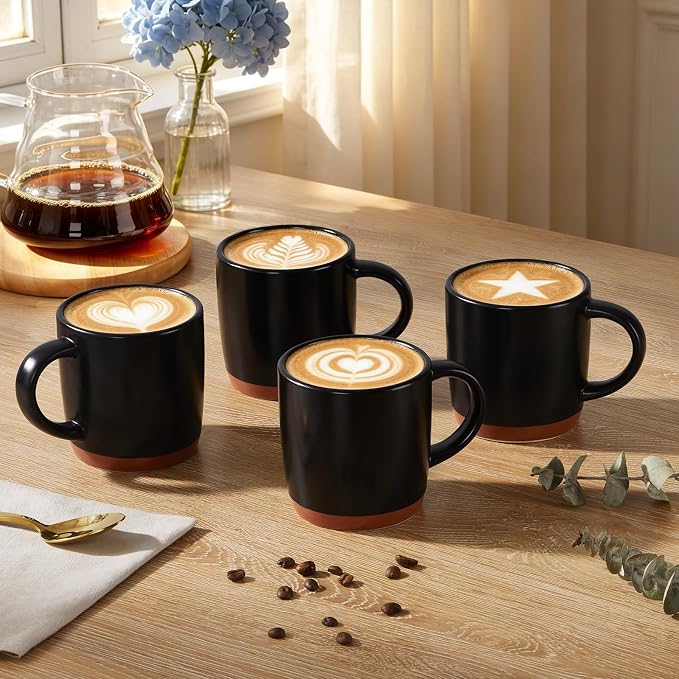 E-far Ceramic Coffee Mug Set of 4, 12oz Stoneware Coffee Cup - Image 4