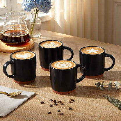 E-far Ceramic Coffee Mug Set of 4, 12oz Stoneware Coffee Cup - Image 4