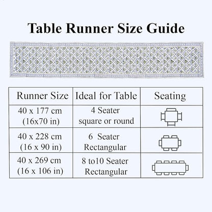 Light Steel Blue Hand Block Print 100% Cotton Table Runner 16x90 Inch | Perfect - Image 4