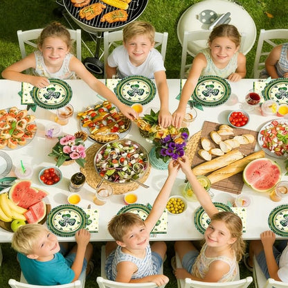 60pcs St.Patrick's Paper Plates and Napkins Party Supply, Serve 20 | Shamrock - Image 7