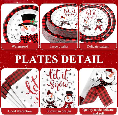 Funnymoom 250 Pcs Winter Snowman Party Decorations - Image 2