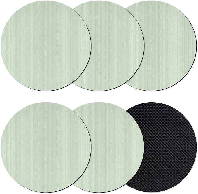 Sage Green Thin Lines Coasters Set of 6, Absorbent Coasters by Unknown